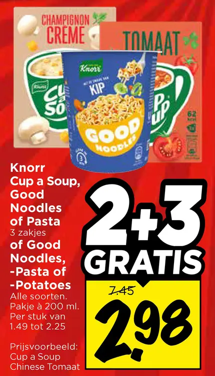 Aanbieding: Cup a Soup, Good Noodles of Pasta, Pasta of Potatoes