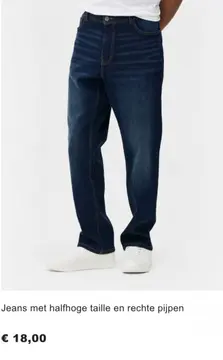 Aanbieding: Jeans met halfhoge taille en rechte pijpen