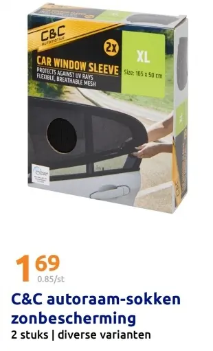 Promotie: C&C autoraam-sokken zonbescherming