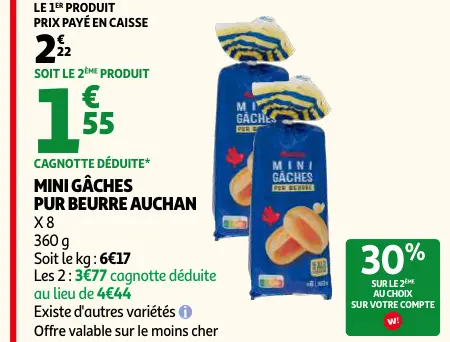 Offre: Mini gâches pur beurre