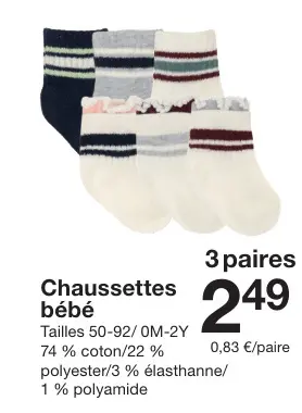 Offre: Chaussettes bébé
