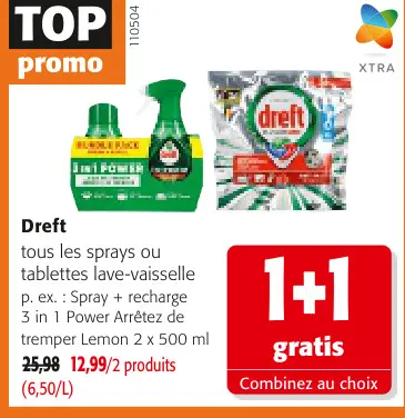 Offre: tous les sprays ou tablettes lave-vaisselle p
