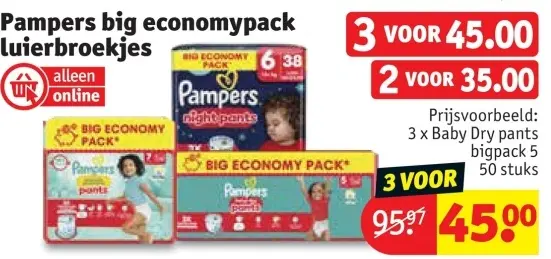 Aanbieding: Pampers big economypack luierbroekjes