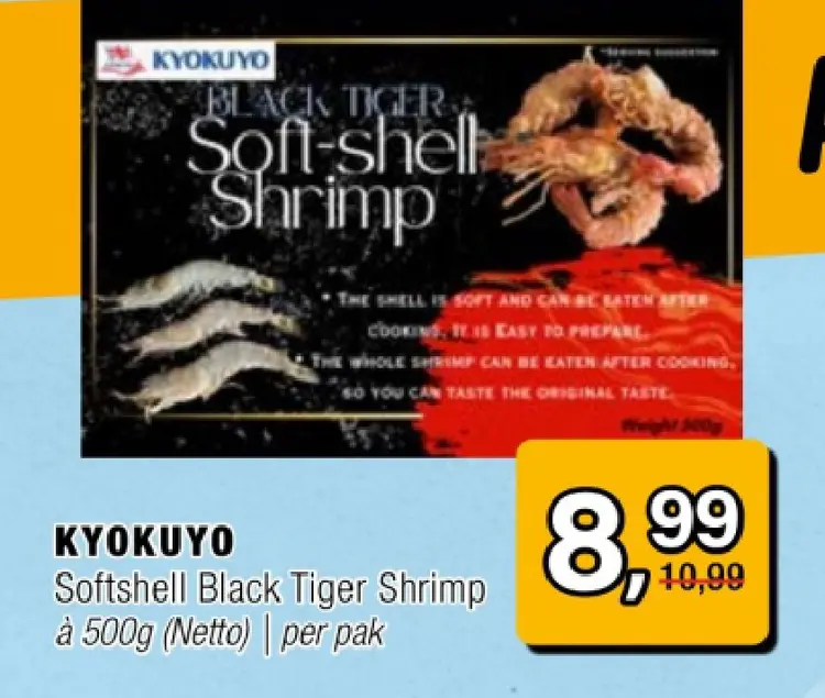 Aanbieding: Softshell Black Tiger Shrimp
