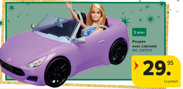 Offre: Poupée avec cabriolet