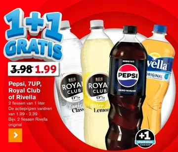 Aanbieding: Pepsi, 7UP, Royal Club of Rivella