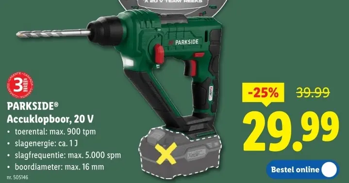 Promotie: Accuklopboor, 20 V