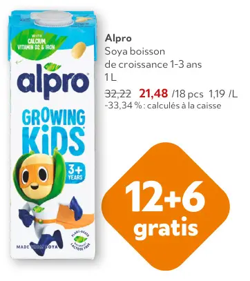 Offre: Alpro Soya boisson de croissance 1-3 ans