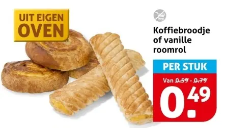 Koffiebroodje of vanille roomrol