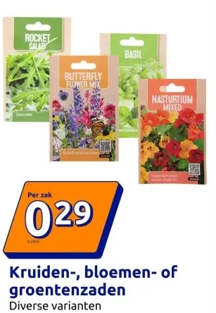 Promotie: Kruiden-, bloemen- of groentenzaden