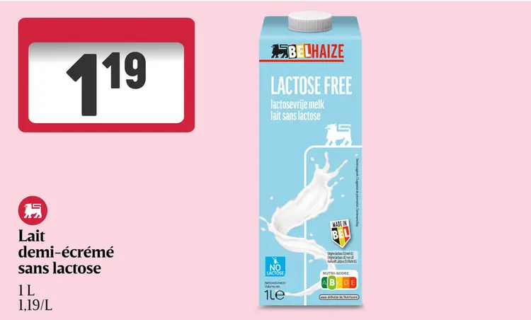 Offre: Lait demi-écrémé sans lactose