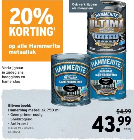 Promotie: Hamerslag metaallak