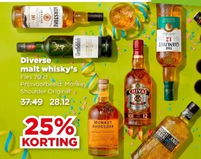 Aanbieding: Diverse malt whisky's