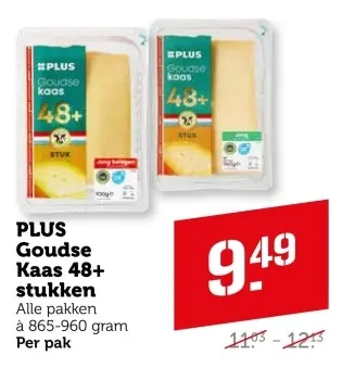Aanbieding: PLUS Goudse Kaas 48+ stukken