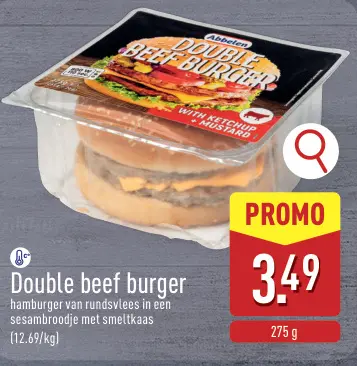 Promotie: Double beef burger