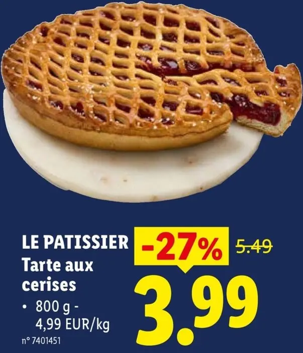 Offre: Tarte aux cerises