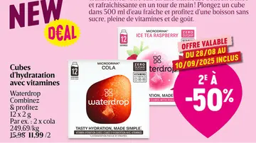 Offre: Cubes d'hydratation avec vitamines