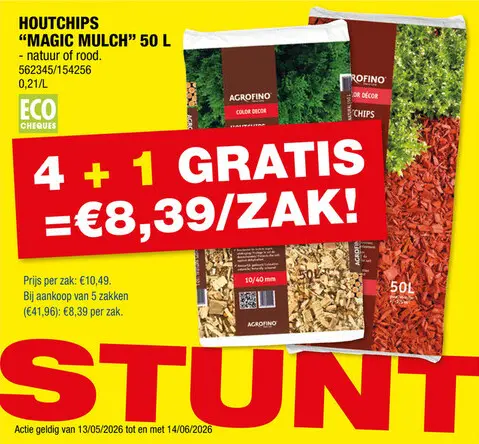 Promotie: Agrofino Color Decor houtchips 10-40 mm 50l natuur