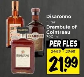 Aanbieding: Disaronno, Drambuie of Cointreau