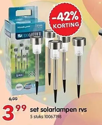 Promotie: set solarlampen rvs