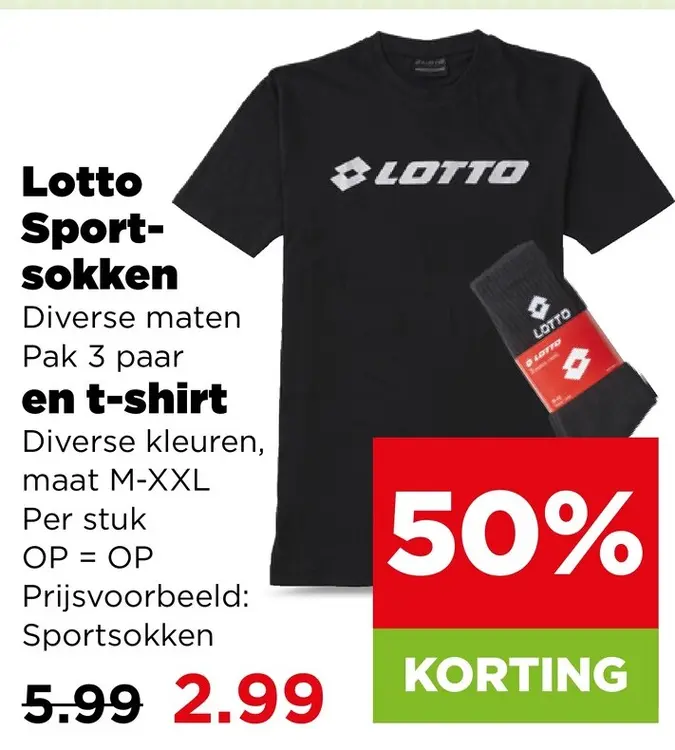 Aanbieding: Lotto Sport-sokken en t-shirt