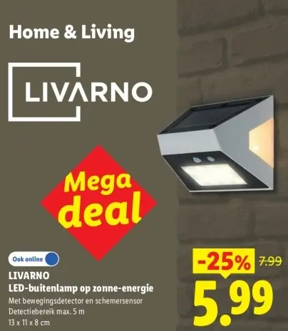 Aanbieding: LED-buitenlamp op zonne-energie