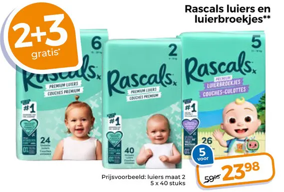 Aanbieding: Rascals luiers en luierbroekjes