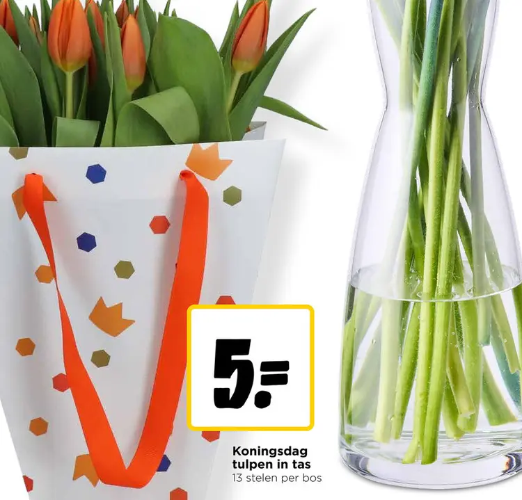 Aanbieding: Koningsdag tulpen in tas