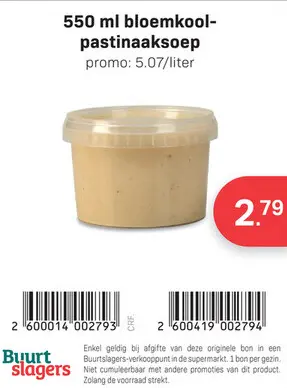 Promotie: bloemkool-pastinaaksoep