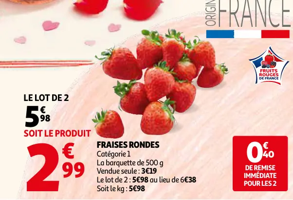 Offre: Fraises rondes