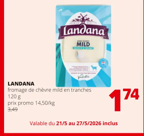 Offre: fromage de chèvre mild en tranches
