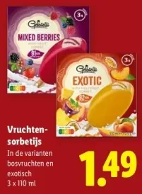 Aanbieding: Vruchtensorbetijs