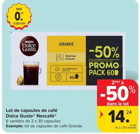 Offre: Lot de capsules de café