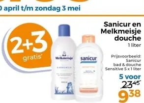 Aanbieding: Sanicur en Melkmeisje douche