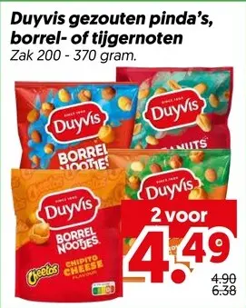 Aanbieding: Duyvis gezouten pinda's, borrel- of tijgernoten