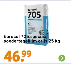 Aanbieding: Eurocol 705 speciaal poedertegellijm grijs
