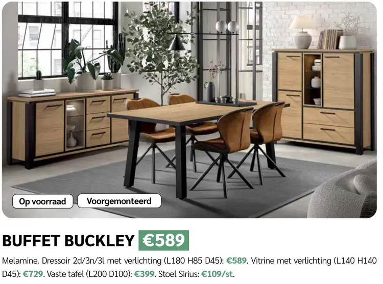 Promotie: Buffet buckley