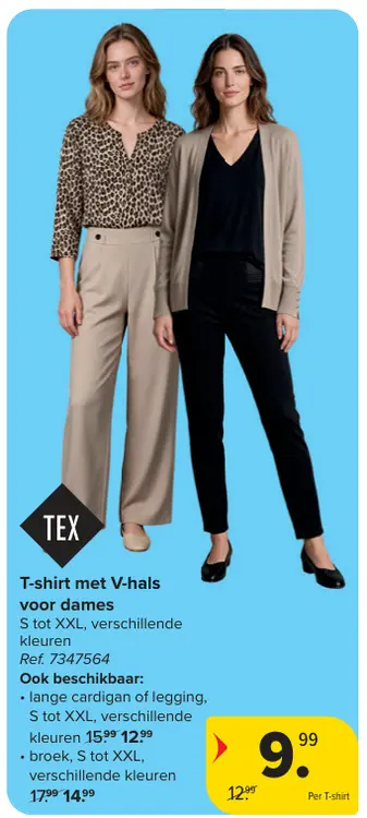 Promotie: T-shirt met V-hals