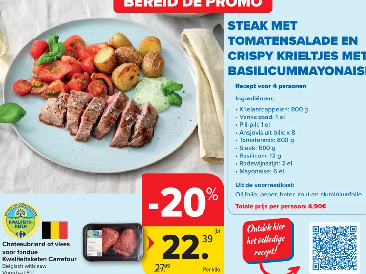 Promotie: Chateaubriand of vlees voor fondue