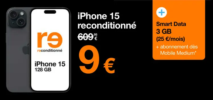 Offre: iPhone 15 reconditionné