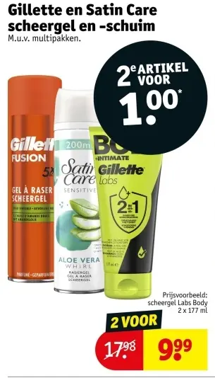 Aanbieding: Gillette en Satin Care scheergel en -schuim