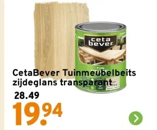 Aanbieding: Tuinmeubelbeits zijdeglans transparant