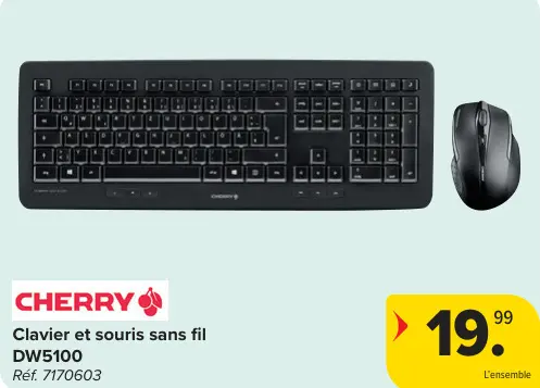 Offre: CHERRY Clavier et souris sans fil DW5100
