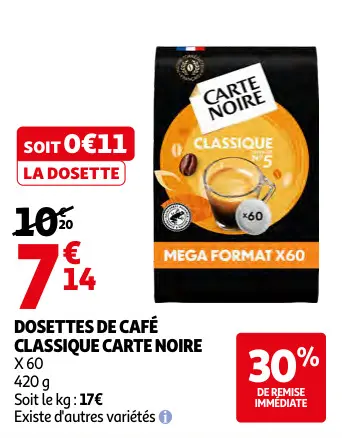 Promotie: Dosettes de café classique