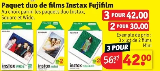 Offre: Paquet duo de films Instax