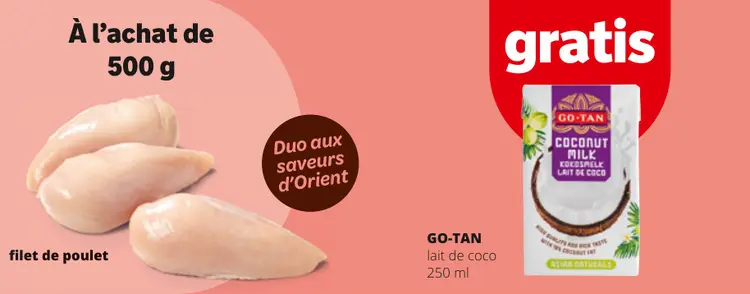 Offre: Filet de poulet + lait de coco