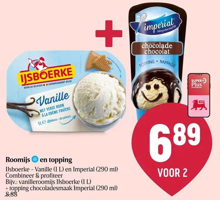 Promotie: Roomijs en topping