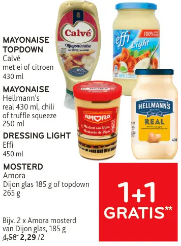 Promotie: Mayonaise, Dressing of Mosterd