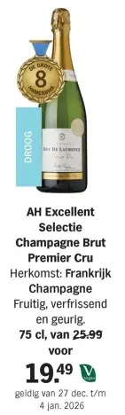 Aanbieding: AH Excellent Selectie Champagne Brut Premier Cru