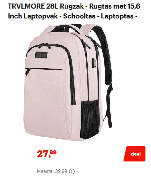 Promotie: TRVLMORE 28L Rugzak - Rugtas met 15,6 Inch La